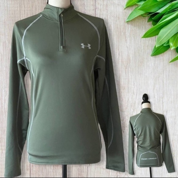 Under Armour Tops - 𝅺under Armour Military Green Pullover Size Small
